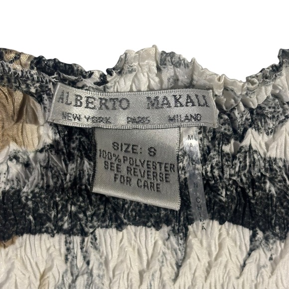 Alberto Makali Women's Size S Print Smocked Square Neck Long Sleeve Tunic Top - Picture 7 of 8